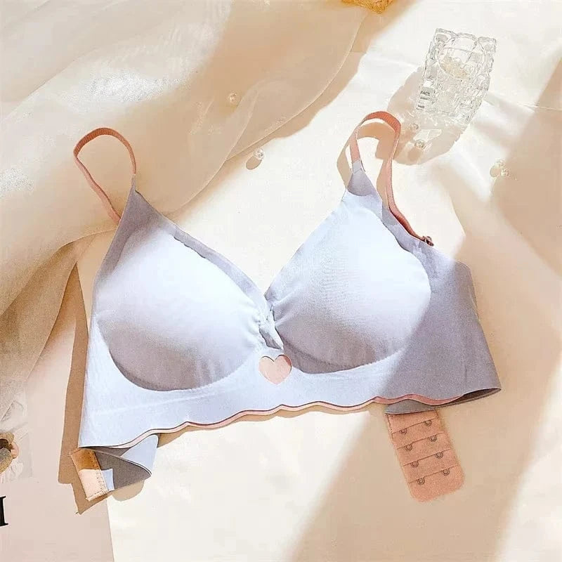 Sexy Push Up Bras For Women Love Heart Pattern Brassiere Deep V Neck Cute Underwear Female Seamless Wireless Soft Lingerie - A-1 Thread Vault