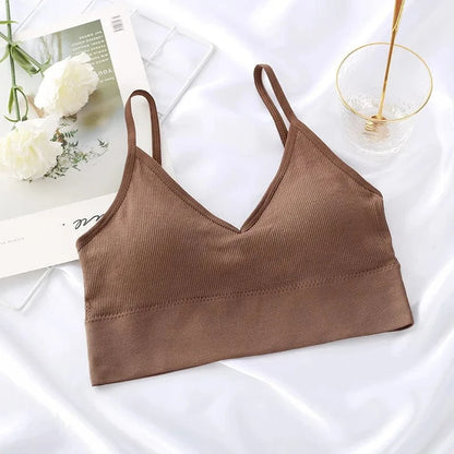 Sexy Seamless Bras For Women Padded Underwear U Backless Bralette Sleep Top Camis Cotton Wireless Fitness Bra Lingerie - A-1 Thread Vault