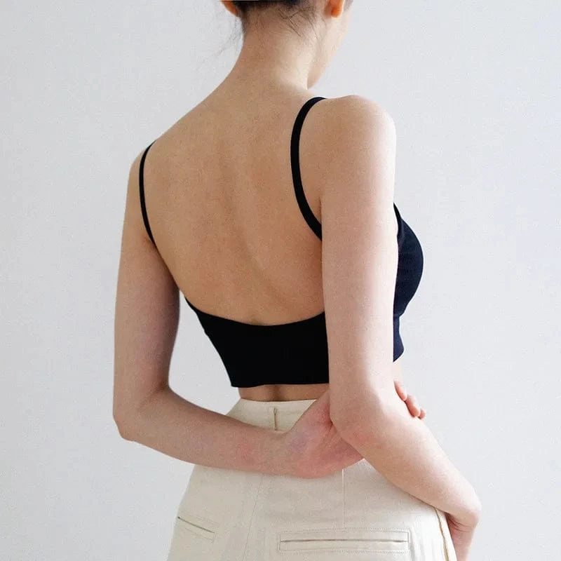 Sexy Seamless Bras For Women Padded Underwear U Backless Bralette Sleep Top Camis Cotton Wireless Fitness Bra Lingerie - A-1 Thread Vault