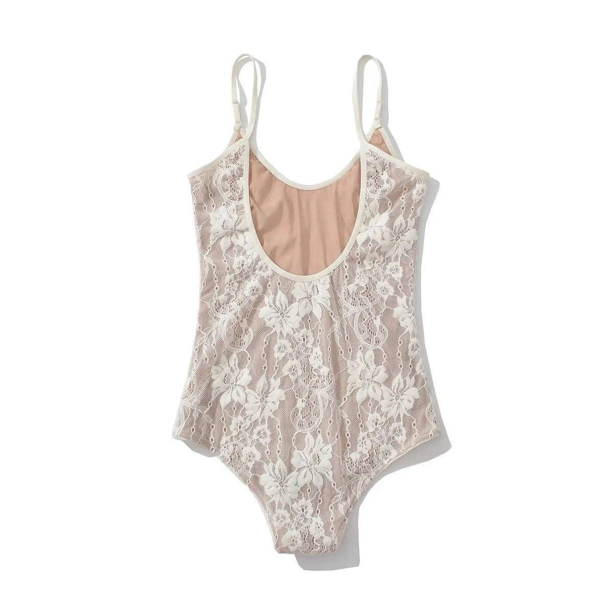 Sexy See Through Lace With Lining Backless Spaghetti Strap Bodysuit Woman Sling Tight Short Jumpsuit Slim fit Rompers Playsuits - A-1 Thread Vault