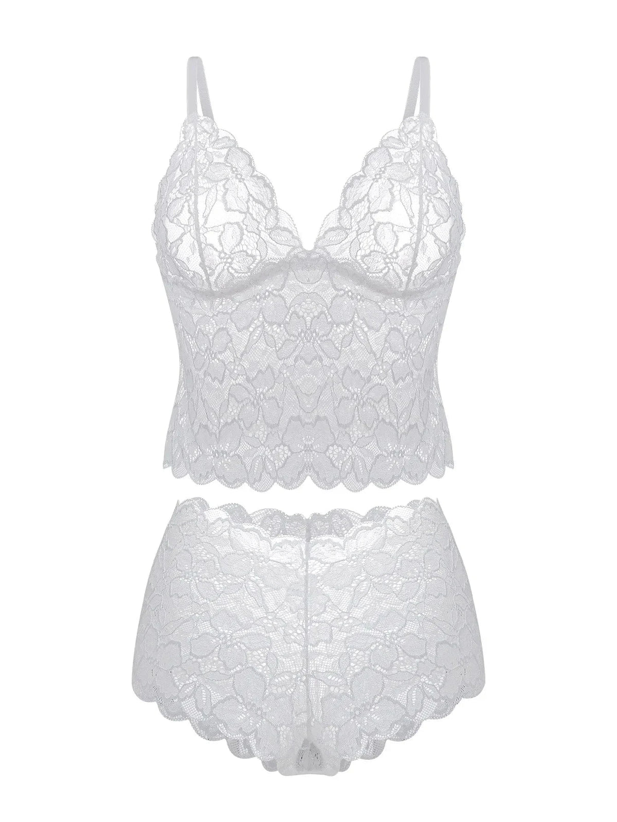 Sexy Sheer Floral Lace Bra Set for Women Wireless Unpadded Bralette and Panty Set Romantic Comfortable Underwear S-XL - A-1 Thread Vault