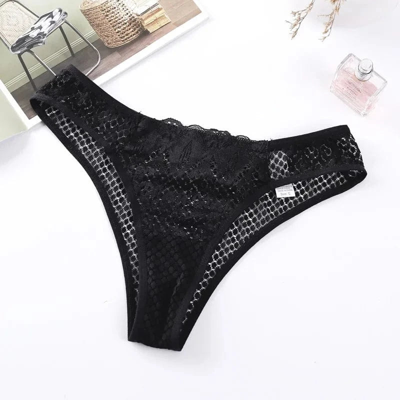 Sexy Sheer Lace Transparent Female Underwear Mesh Hook Briefs Low Waist Seamless Underpants Lingerie for Women Calzones Mujer - A-1 Thread Vault
