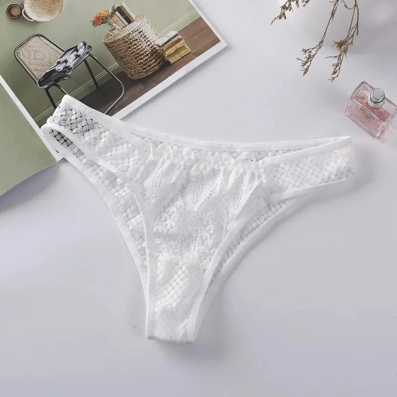 Sexy Sheer Lace Transparent Female Underwear Mesh Hook Briefs Low Waist Seamless Underpants Lingerie for Women Calzones Mujer - A-1 Thread Vault