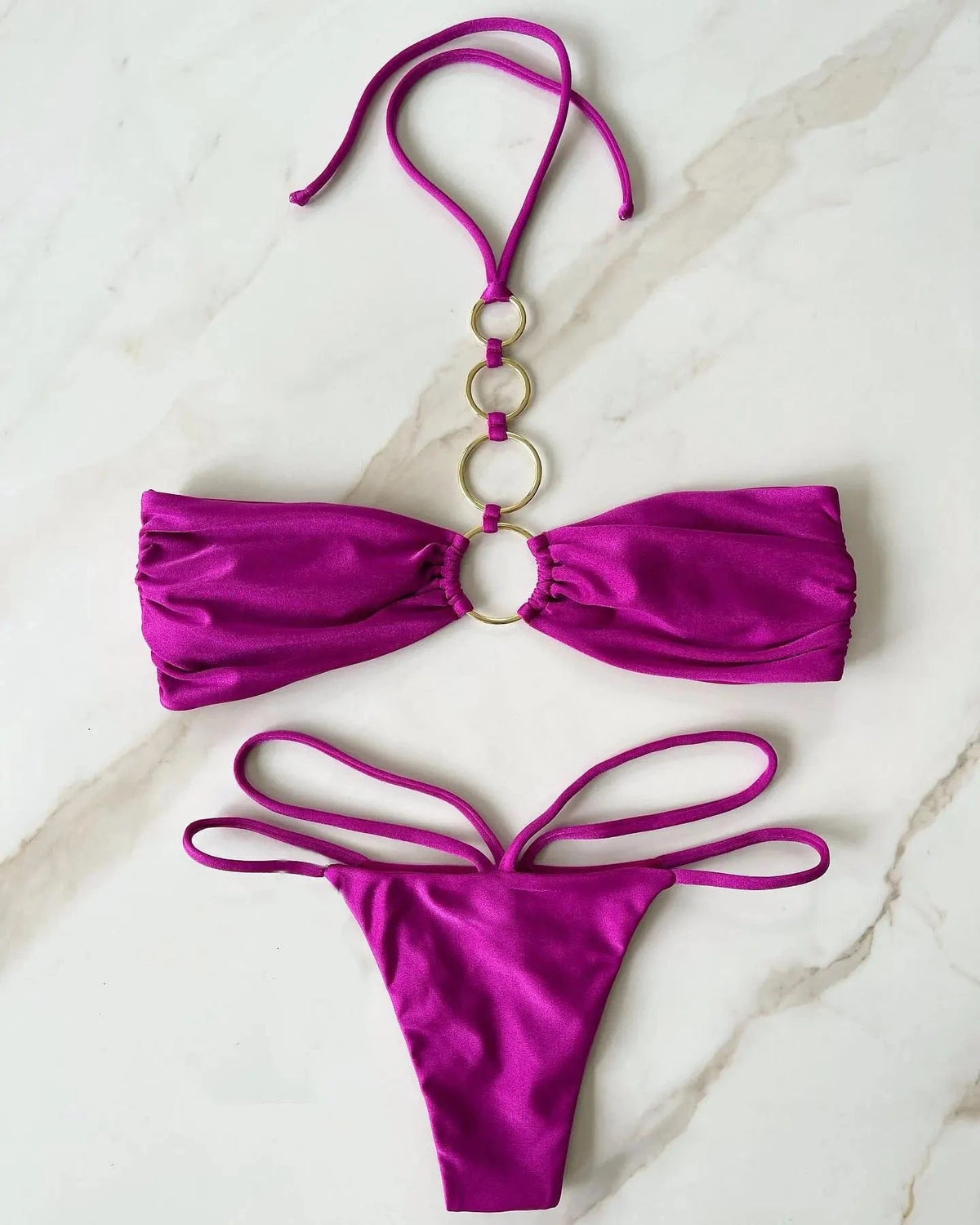 Sexy Strappy Micro Bikini Set for Women, Two Piece Swimsuit, High Cut Swimwear, Brazilian Beachwear, Bathing Suit, 2024 - A-1 Thread Vault