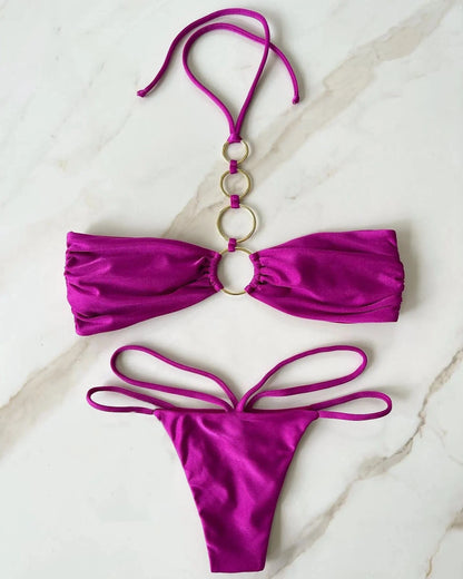 Sexy Strappy Micro Bikini Set for Women, Two Piece Swimsuit, High Cut Swimwear, Brazilian Beachwear, Bathing Suit, 2024 - A-1 Thread Vault