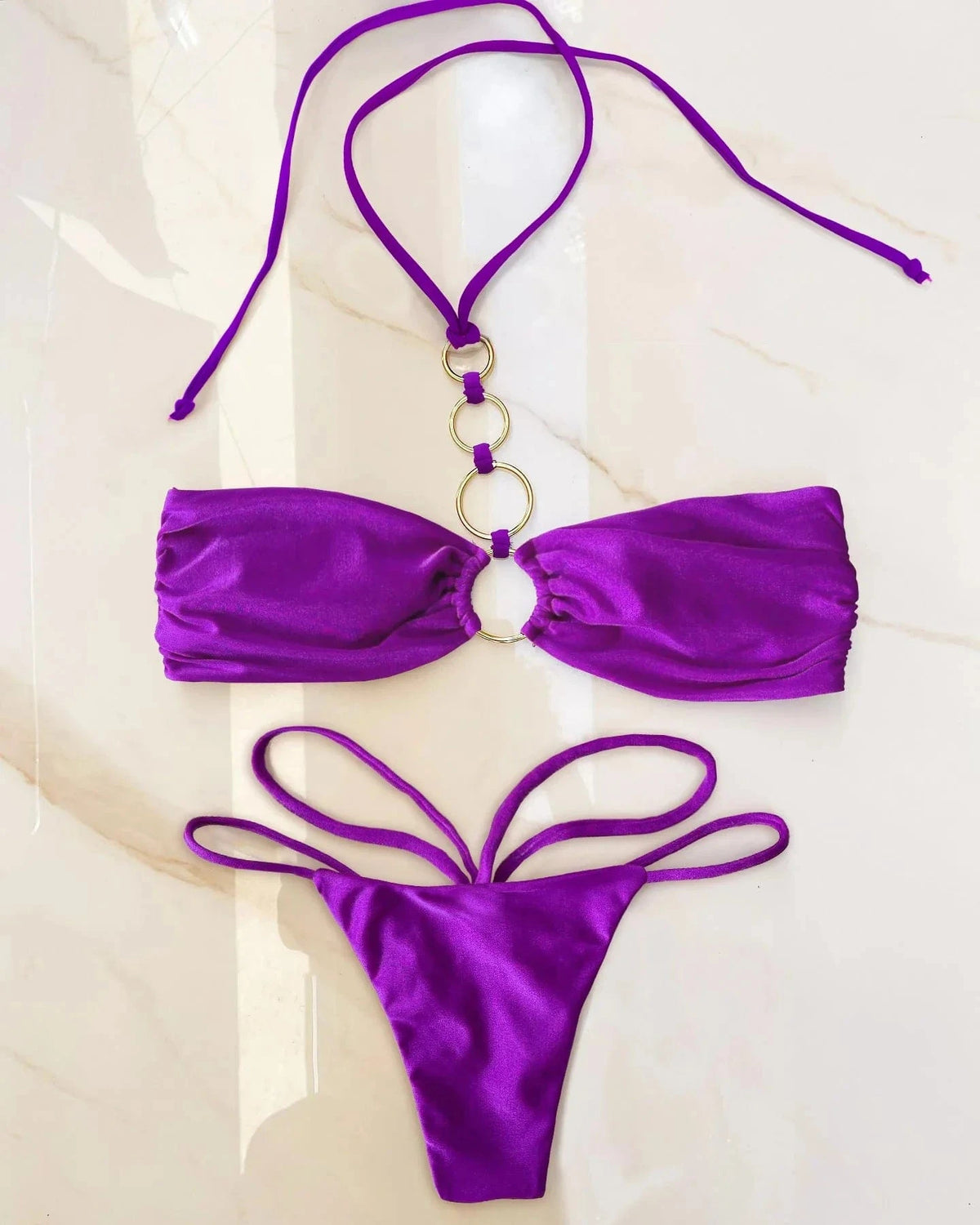 Sexy Strappy Micro Bikini Set for Women, Two Piece Swimsuit, High Cut Swimwear, Brazilian Beachwear, Bathing Suit, 2024 - A-1 Thread Vault