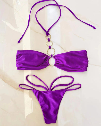 Sexy Strappy Micro Bikini Set for Women, Two Piece Swimsuit, High Cut Swimwear, Brazilian Beachwear, Bathing Suit, 2024 - A-1 Thread Vault