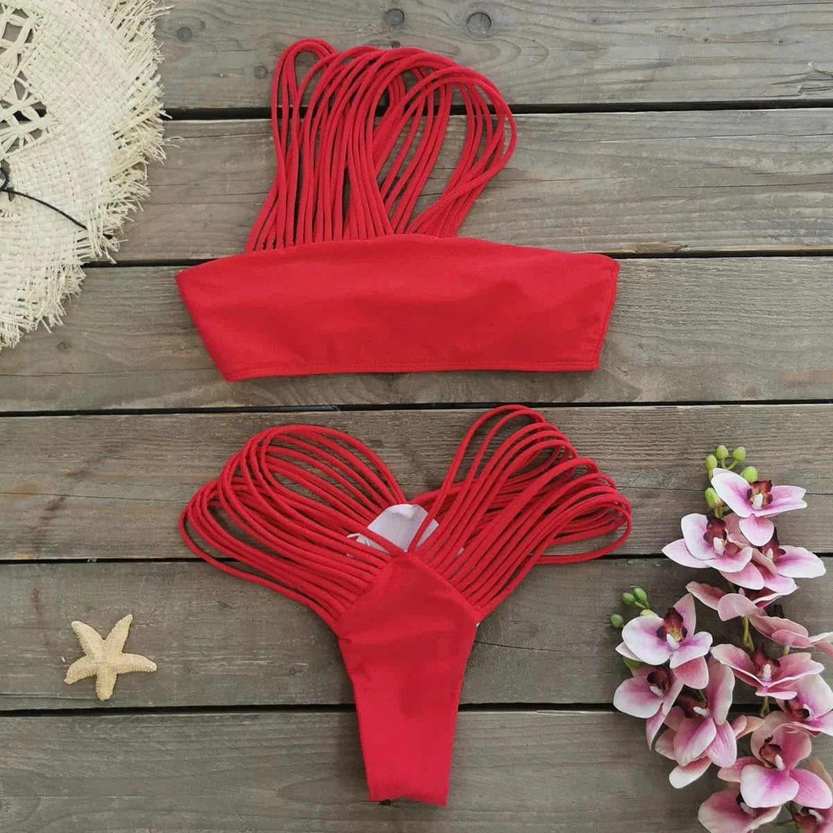 Sexy Strappy Micro Bikini Set for Women, Two Piece Swimsuit, High Cut Swimwear, Brazilian Beachwear, Bathing Suit, 2024 - A-1 Thread Vault