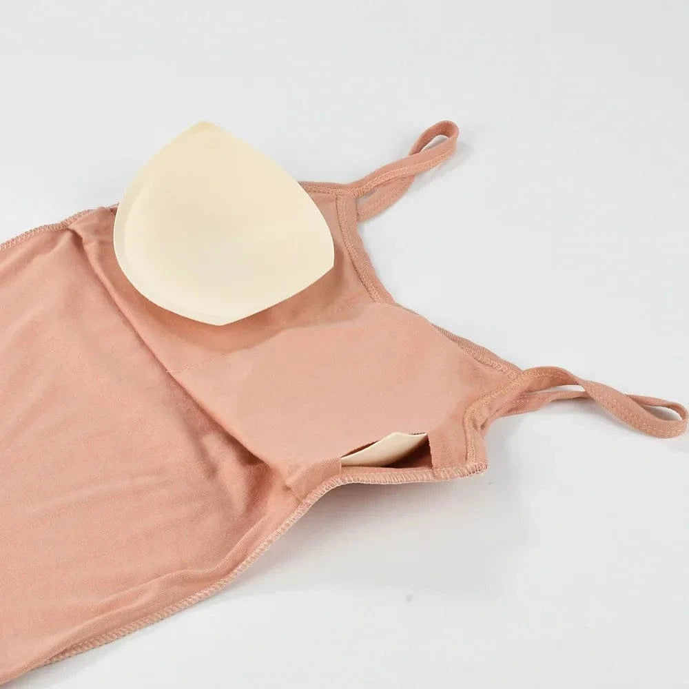 Sexy Summer Sleeveless T-Shirt Spaghetti Strap Cropped Tank Top with Built-in Bra Fashion Solid Color Sporty Camisole - A-1 Thread Vault
