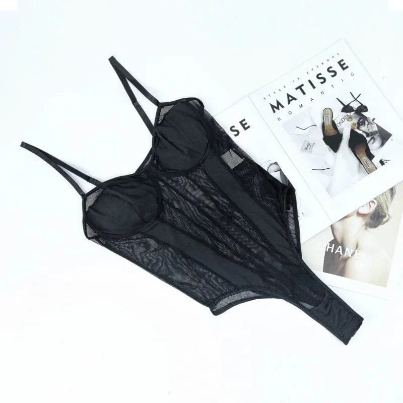 Sexy Tight Fitting Women's Clothing, Deep V-neck Shaping, Adjustable Shoulder Straps, Reinforced Soft Padded Bra, Top - A-1 Thread Vault