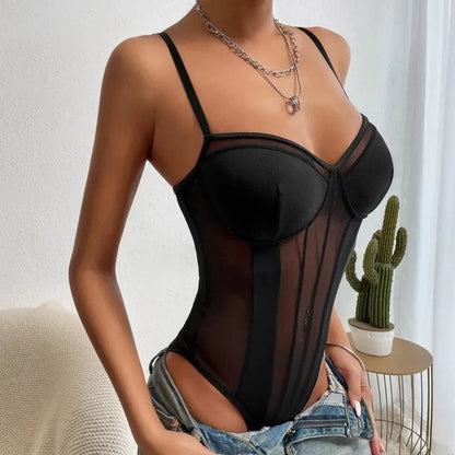 Sexy Tight Fitting Women's Clothing, Deep V-neck Shaping, Adjustable Shoulder Straps, Reinforced Soft Padded Bra, Top - A-1 Thread Vault