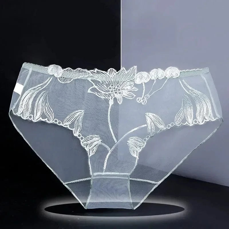 Sexy Transparent Women's Panties Super Thin Breathable Perspective Brief Underwear For Women Floral Mesh Female Lingerie Panty - A-1 Thread Vault