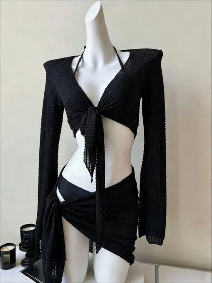 Sexy Trendy Ladies High Waisted Bikini Set Tummy Control Swimwear Breathable Quick Dry Stylish Beachwear Pool Party Outfit 2026 - A-1 Thread Vault