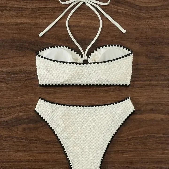 Sexy Trendy Ladies High Waisted Bikini Set Tummy Control Swimwear Breathable Quick Dry Stylish Beachwear Pool Party Outfit 2026 - A-1 Thread Vault
