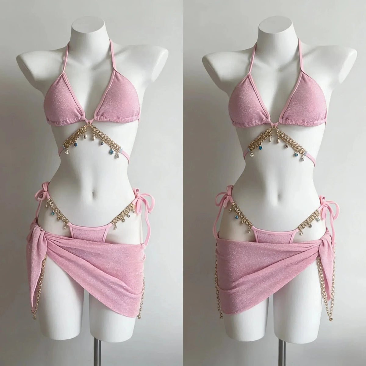 Sexy Trendy Ladies High Waisted Bikini Set Tummy Control Swimwear Breathable Quick Dry Stylish Beachwear Pool Party Outfit 2026 - A-1 Thread Vault