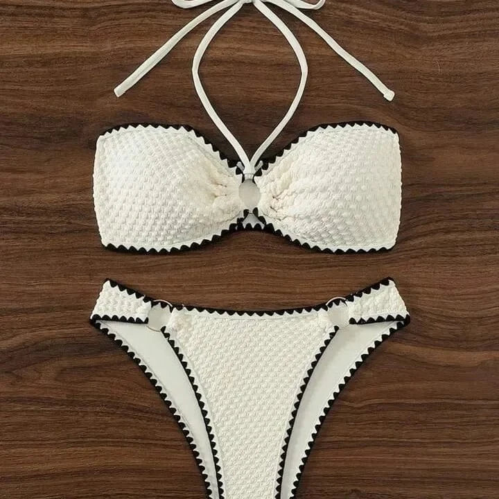 Sexy Trendy Ladies High Waisted Bikini Set Tummy Control Swimwear Breathable Quick Dry Stylish Beachwear Pool Party Outfit 2026 - A-1 Thread Vault