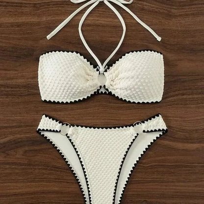 Sexy Trendy Ladies High Waisted Bikini Set Tummy Control Swimwear Breathable Quick Dry Stylish Beachwear Pool Party Outfit 2026 - A-1 Thread Vault