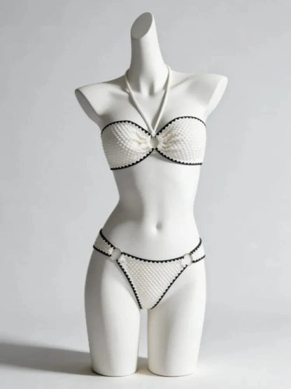 Sexy Trendy Ladies High Waisted Bikini Set Tummy Control Swimwear Breathable Quick Dry Stylish Beachwear Pool Party Outfit 2026 - A-1 Thread Vault