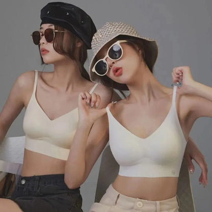 Sexy U-shaped Back Lingerie Female Inner Wear Summer Thin Without Trace Backless Triangle Cup Polymerization Bra - A-1 Thread Vault