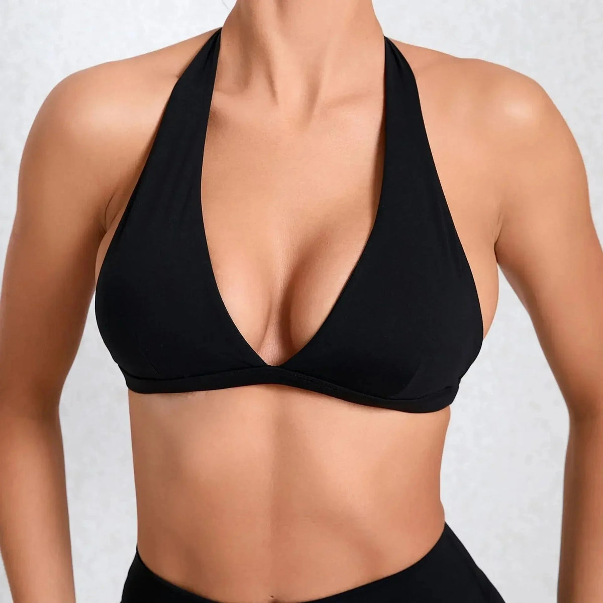 Sexy V-neck Sport Bra Women Underwear Sportswear Halter Backless Top for Fitness Yoga Wear Female Gym Active Bra with Cups White - A-1 Thread Vault