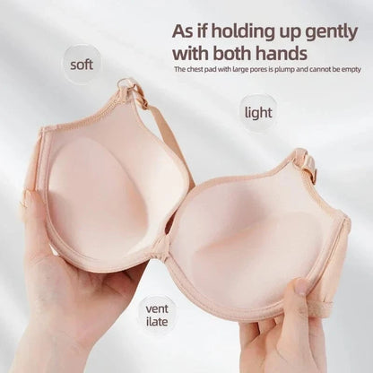 Sexy Women Cotton Gathered Bra Deep V Underwire Ladied Brassiere Push Up Lingerie Solid Bras Backless Intimate Underwear - A-1 Thread Vault