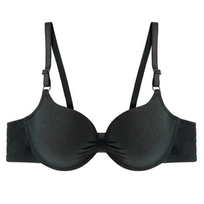 Sexy Women Cotton Gathered Bra Deep V Underwire Ladied Brassiere Push Up Lingerie Solid Bras Backless Intimate Underwear - A-1 Thread Vault