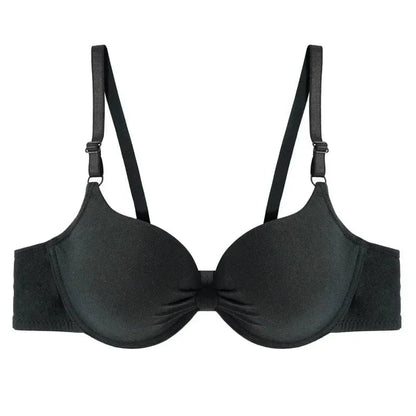 Sexy Women Cotton Gathered Bra Deep V Underwire Ladied Brassiere Push Up Lingerie Solid Bras Backless Intimate Underwear - A-1 Thread Vault