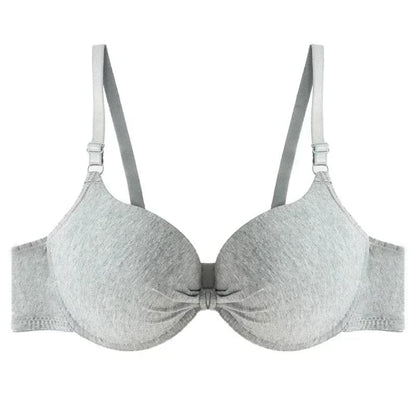 Sexy Women Cotton Gathered Bra Deep V Underwire Ladied Brassiere Push Up Lingerie Solid Bras Backless Intimate Underwear - A-1 Thread Vault