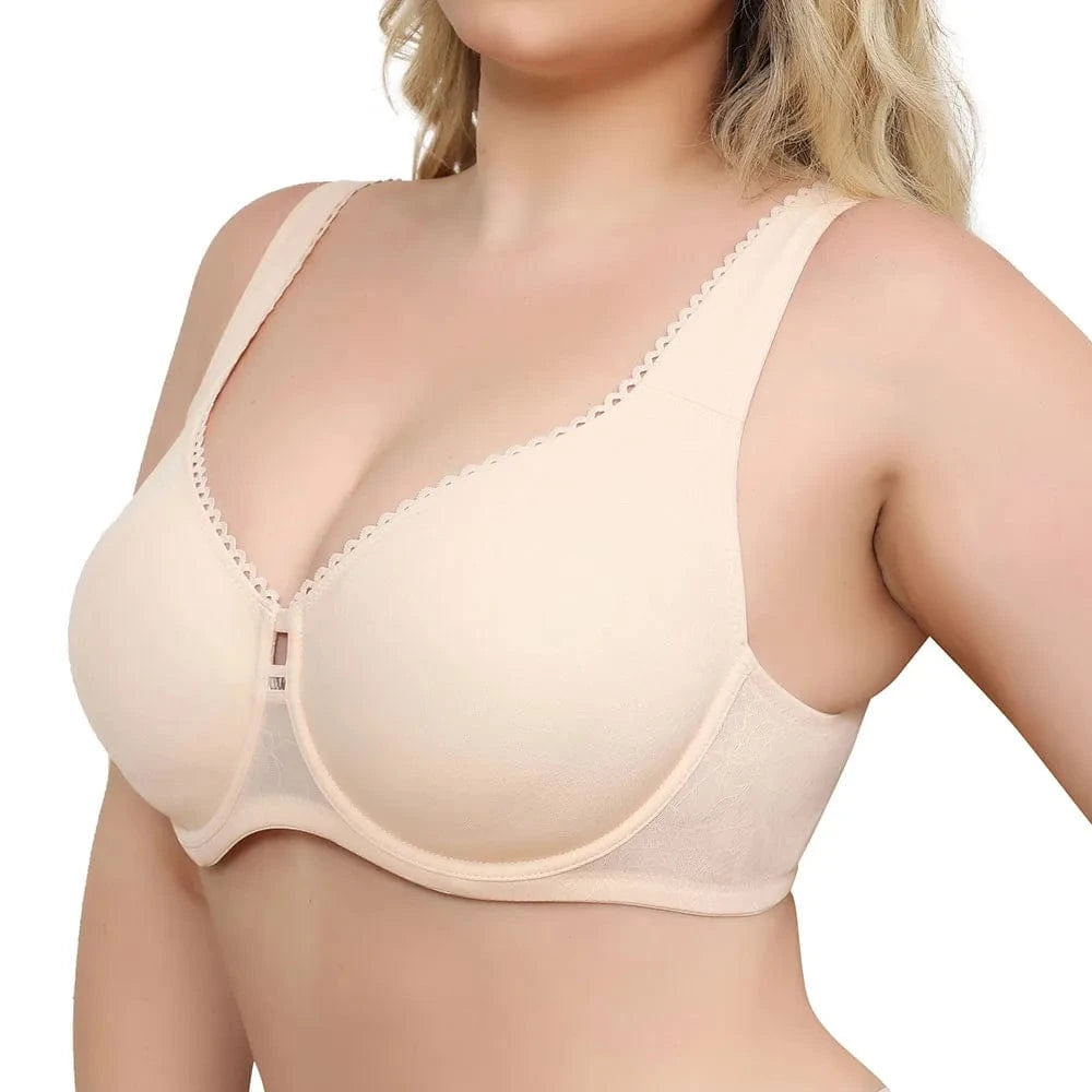 Sheroine Plus Size Underwire Bra Full Coverage Support, Comfortable Lace for Women Unpadded Large Bust Minimizer with Wide Strap - A-1 Thread Vault