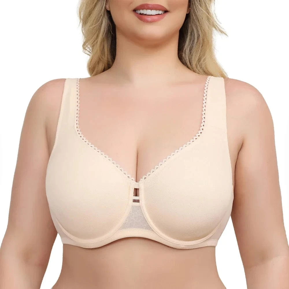 Sheroine Plus Size Underwire Bra Full Coverage Support, Comfortable Lace for Women Unpadded Large Bust Minimizer with Wide Strap - A-1 Thread Vault