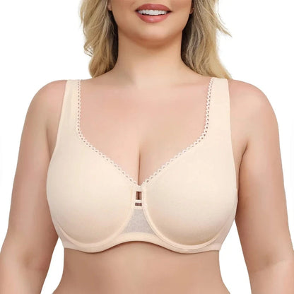 Sheroine Plus Size Underwire Bra Full Coverage Support, Comfortable Lace for Women Unpadded Large Bust Minimizer with Wide Strap - A-1 Thread Vault