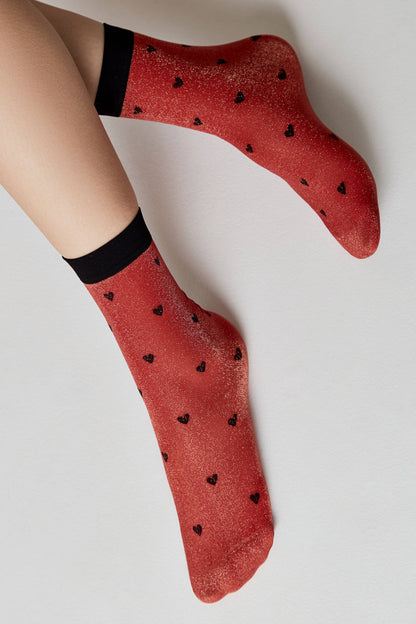 Shimmering Socks Conte Fantasy - "Hearts" Designs - A-1 Thread Vault