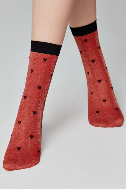 Shimmering Socks Conte Fantasy - "Hearts" Designs - A-1 Thread Vault