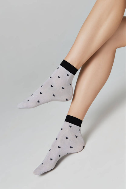Shimmering Socks Conte Fantasy - "Hearts" Designs - A-1 Thread Vault