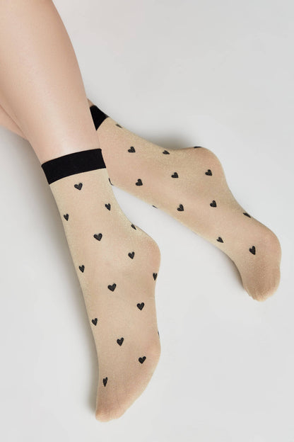 Shimmering Socks Conte Fantasy - "Hearts" Designs - A-1 Thread Vault