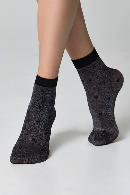 Shimmering Socks Conte Fantasy - "Hearts" Designs - A-1 Thread Vault