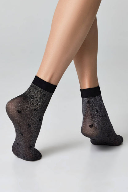 Shimmering Socks Conte Fantasy - "Hearts" Designs - A-1 Thread Vault