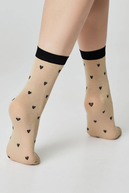 Shimmering Socks Conte Fantasy - "Hearts" Designs - A-1 Thread Vault