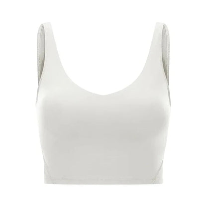 SHINBENE Women's V-neck Slimming Fitness Long-sleeve Padded Short-sleeve Sports Bra Yoga Bra Classic Athletic Tank Top - A-1 Thread Vault