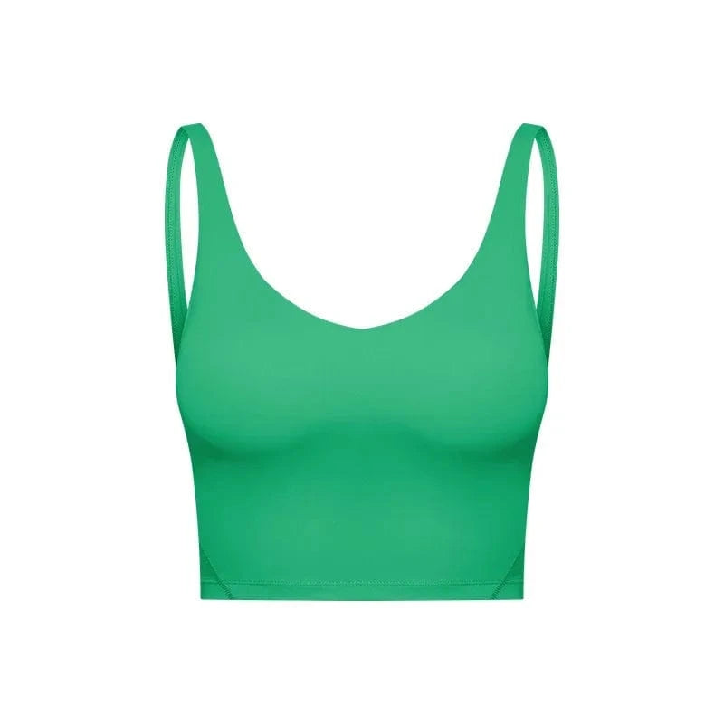SHINBENE Women's V-neck Slimming Fitness Long-sleeve Padded Short-sleeve Sports Bra Yoga Bra Classic Athletic Tank Top - A-1 Thread Vault