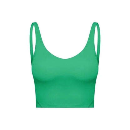 SHINBENE Women's V-neck Slimming Fitness Long-sleeve Padded Short-sleeve Sports Bra Yoga Bra Classic Athletic Tank Top - A-1 Thread Vault