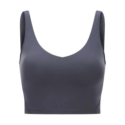 SHINBENE Women's V-neck Slimming Fitness Long-sleeve Padded Short-sleeve Sports Bra Yoga Bra Classic Athletic Tank Top - A-1 Thread Vault