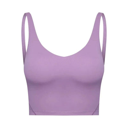 SHINBENE Women's V-neck Slimming Fitness Long-sleeve Padded Short-sleeve Sports Bra Yoga Bra Classic Athletic Tank Top - A-1 Thread Vault