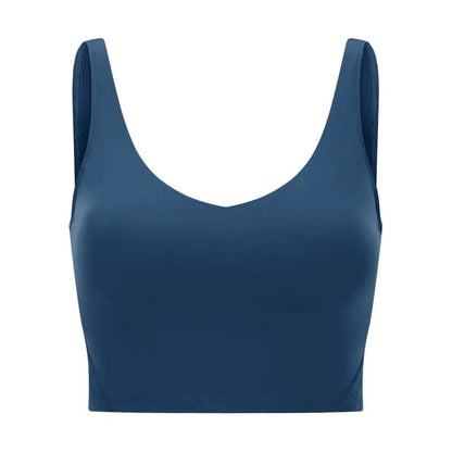 SHINBENE Women's V-neck Slimming Fitness Long-sleeve Padded Short-sleeve Sports Bra Yoga Bra Classic Athletic Tank Top - A-1 Thread Vault