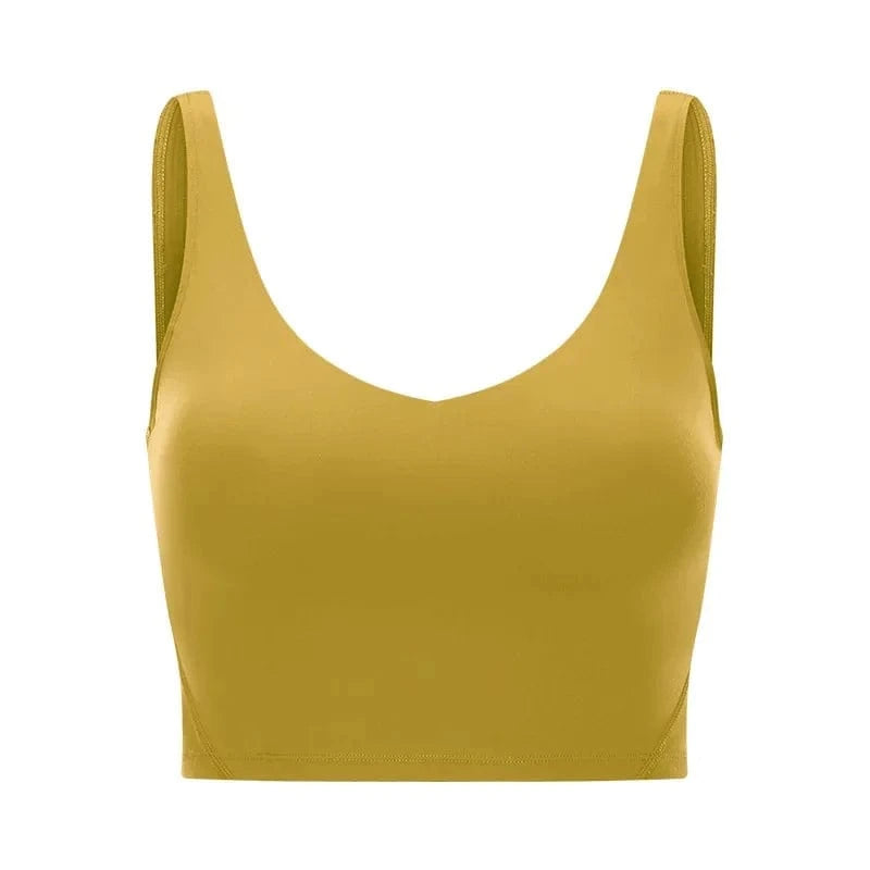 SHINBENE Women's V-neck Slimming Fitness Long-sleeve Padded Short-sleeve Sports Bra Yoga Bra Classic Athletic Tank Top - A-1 Thread Vault
