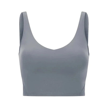 SHINBENE Women's V-neck Slimming Fitness Long-sleeve Padded Short-sleeve Sports Bra Yoga Bra Classic Athletic Tank Top - A-1 Thread Vault