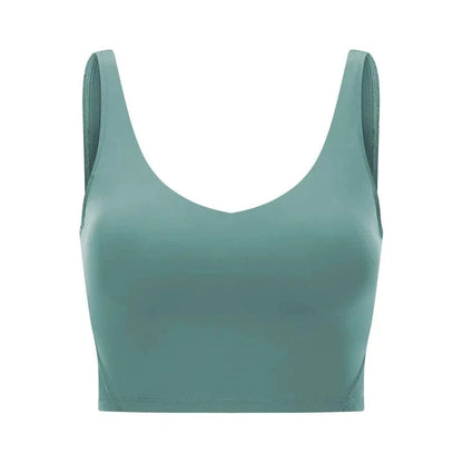 SHINBENE Women's V-neck Slimming Fitness Long-sleeve Padded Short-sleeve Sports Bra Yoga Bra Classic Athletic Tank Top - A-1 Thread Vault