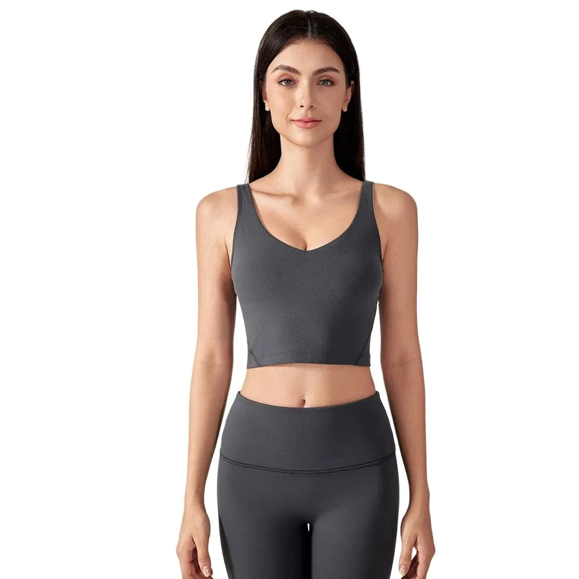 SHINBENE Women's V-neck Slimming Fitness Long-sleeve Padded Short-sleeve Sports Bra Yoga Bra Classic Athletic Tank Top - A-1 Thread Vault