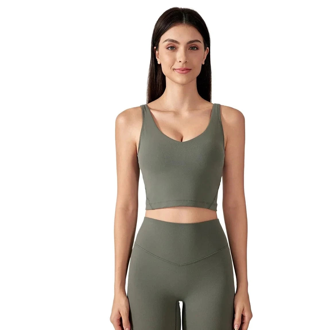 SHINBENE Women's V-neck Slimming Fitness Long-sleeve Padded Short-sleeve Sports Bra Yoga Bra Classic Athletic Tank Top - A-1 Thread Vault