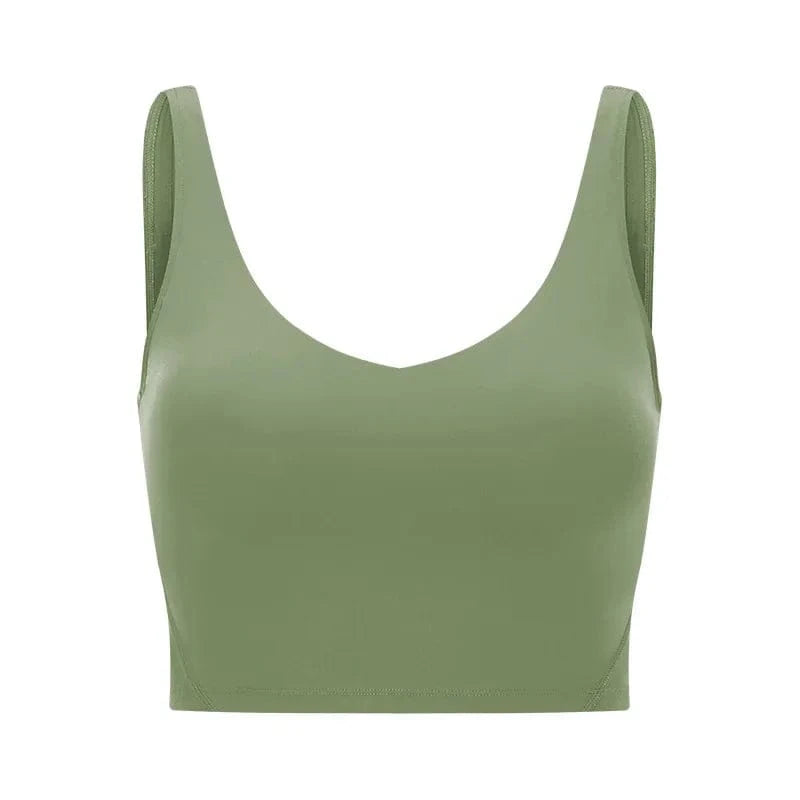 SHINBENE Women's V-neck Slimming Fitness Long-sleeve Padded Short-sleeve Sports Bra Yoga Bra Classic Athletic Tank Top - A-1 Thread Vault